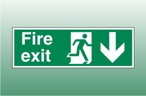 Fire exit sign down - Fire Exit Down Signs